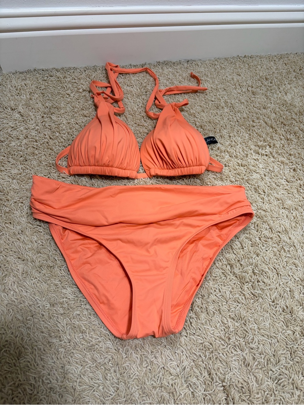 La Blanca Bright Coral Orange Bikini Set